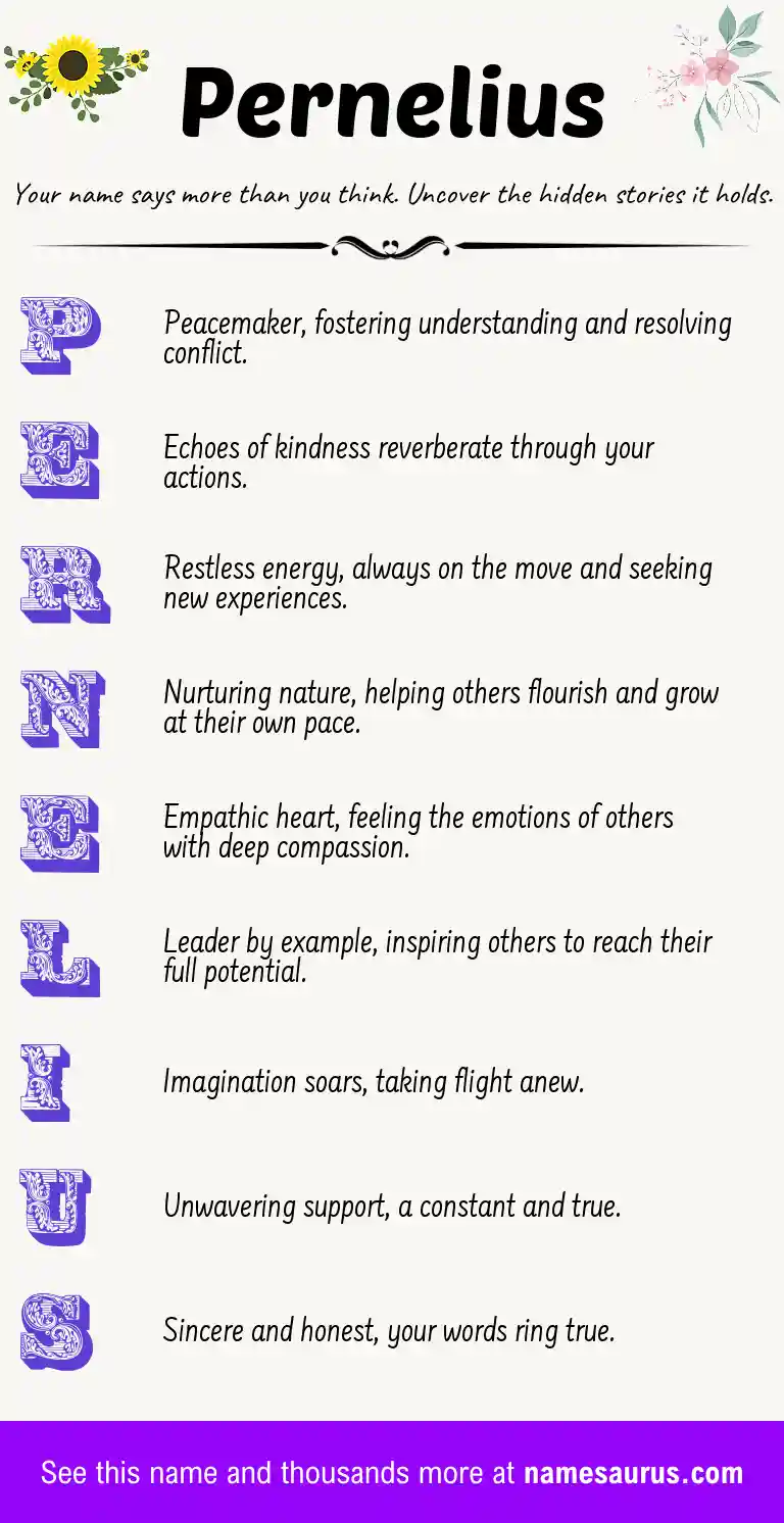 Acrostic poem about Pernelius.