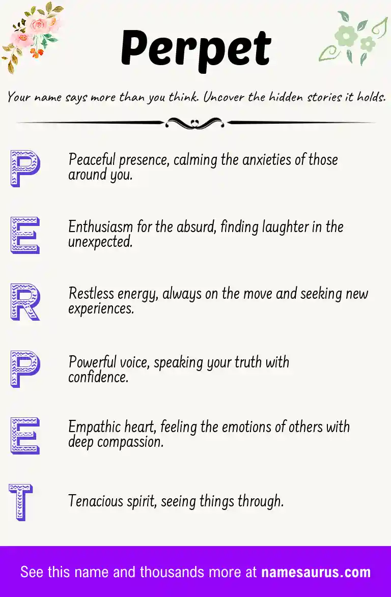 Acrostic poem about Perpet.