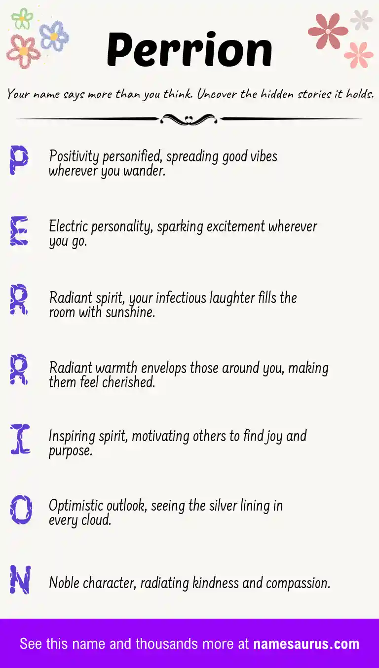 Acrostic poem about Perrion.