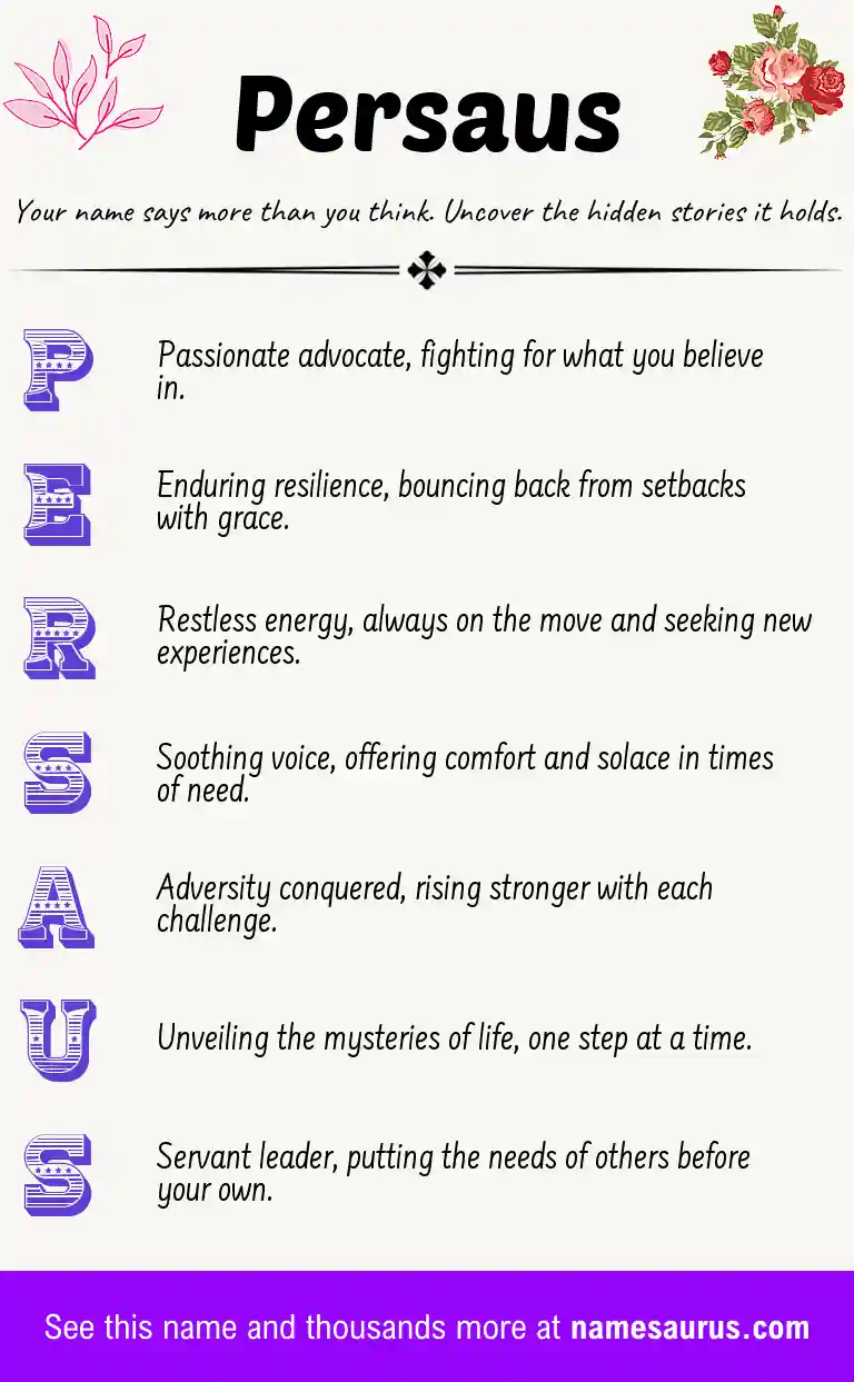 Acrostic poem about Persaus.