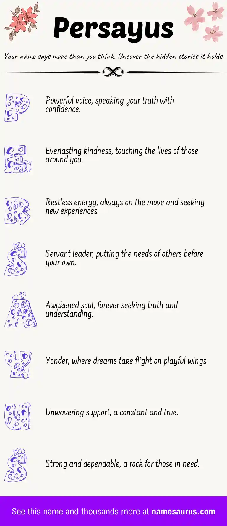 Acrostic poem about Persayus.