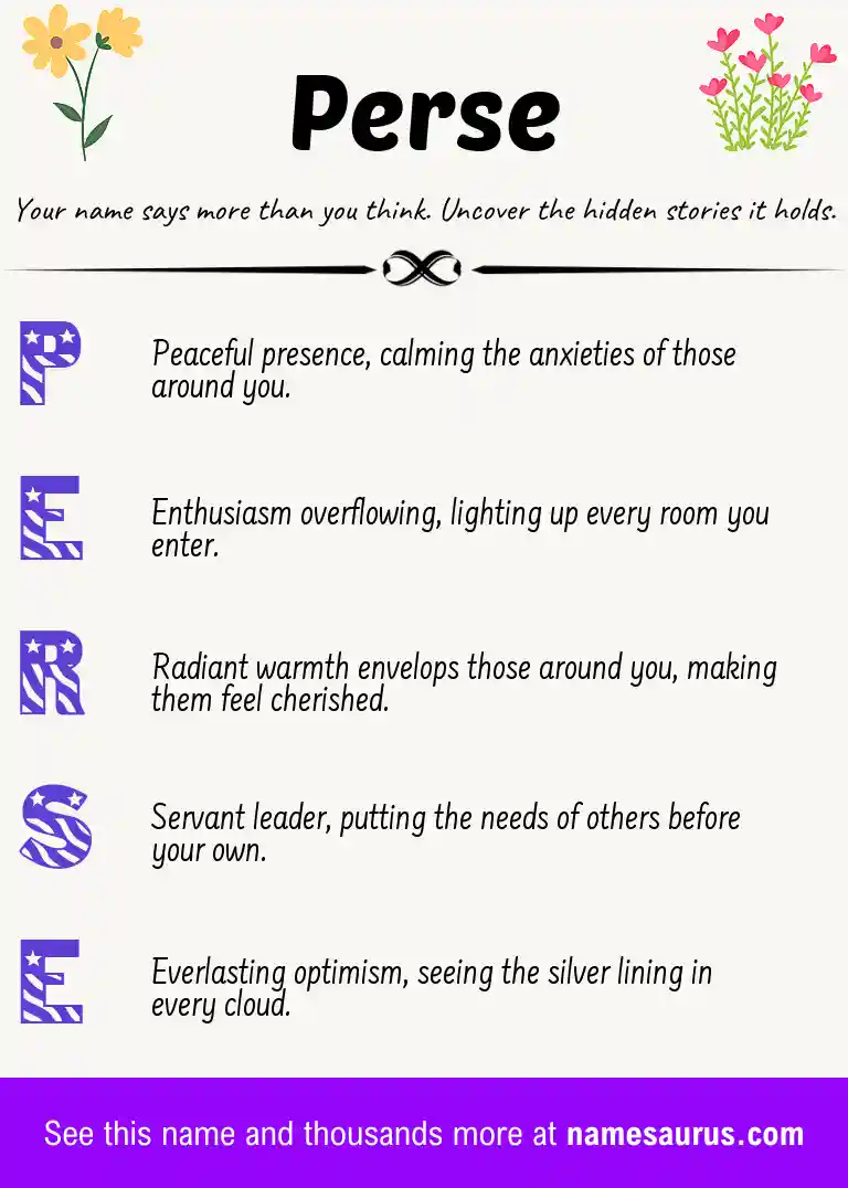 Acrostic poem about Perse.