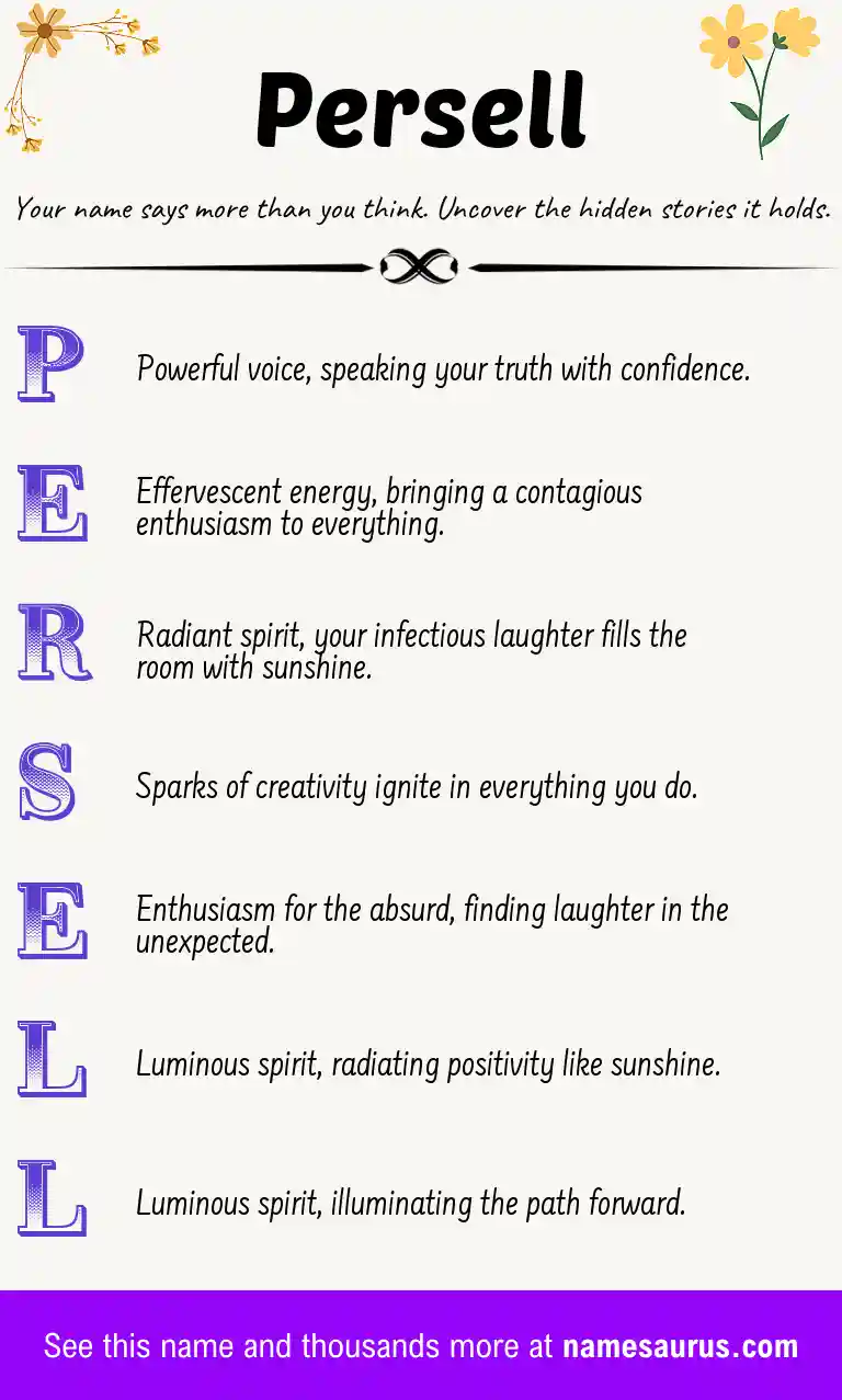 Acrostic poem about Persell.