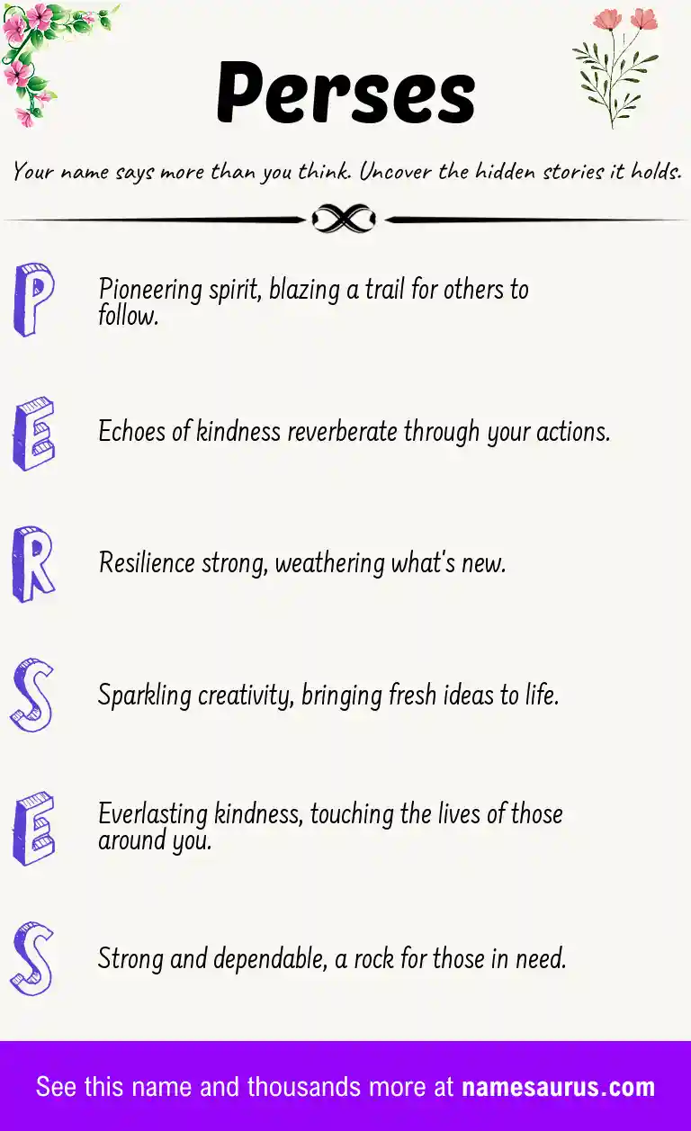 Acrostic poem about Perses.
