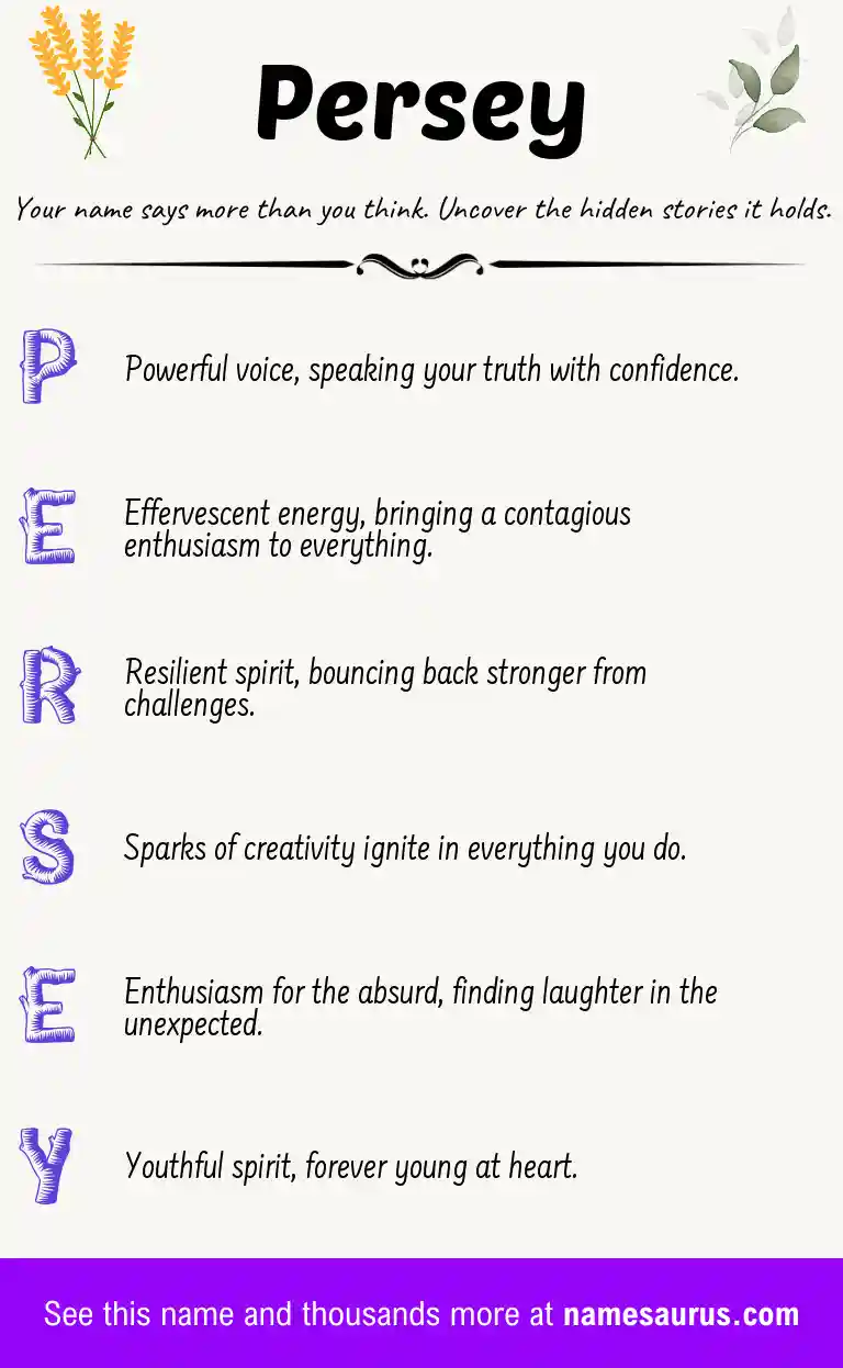 Acrostic poem about Persey.