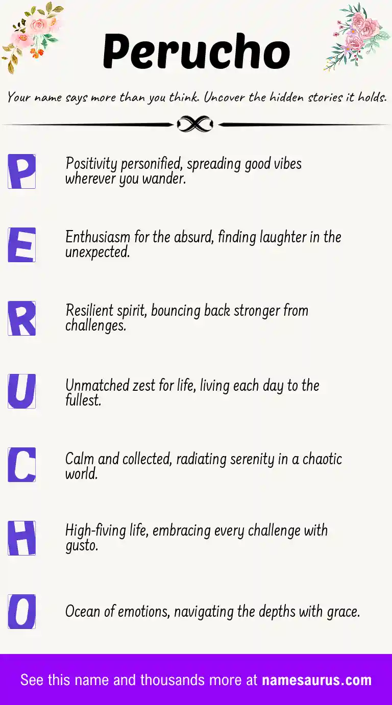 Acrostic poem about Perucho.
