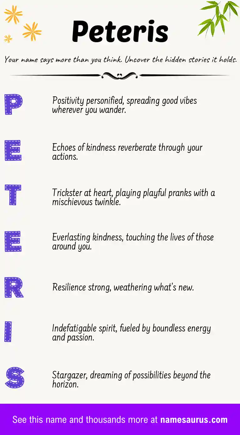 Acrostic poem about Peteris.