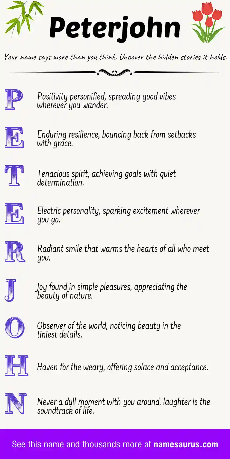 Acrostic poem about Peterjohn.