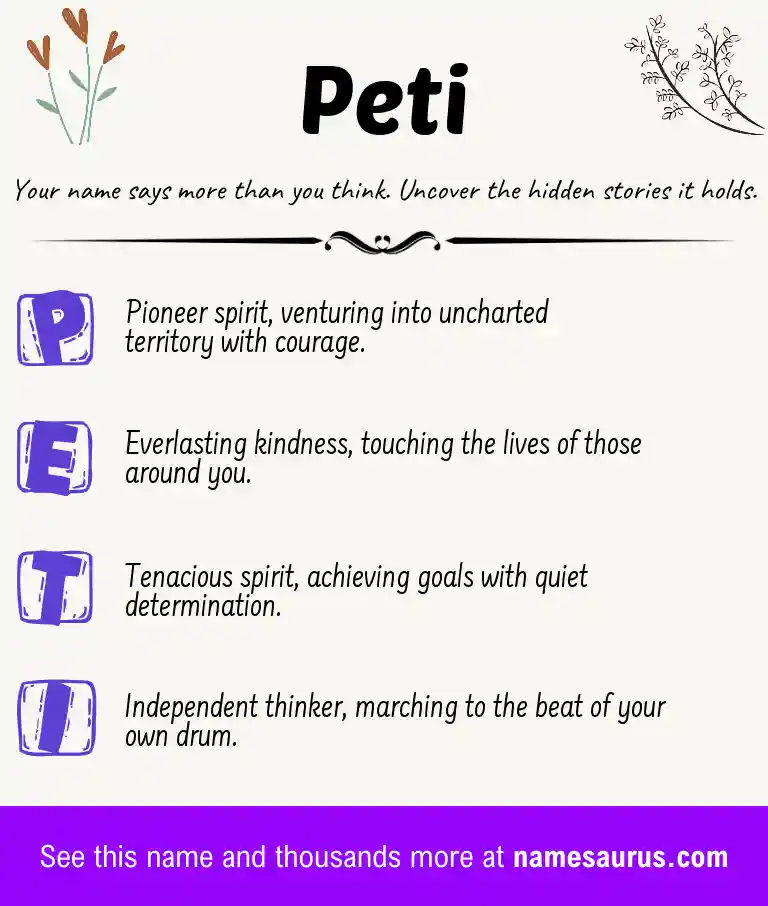 Acrostic poem about Peti.