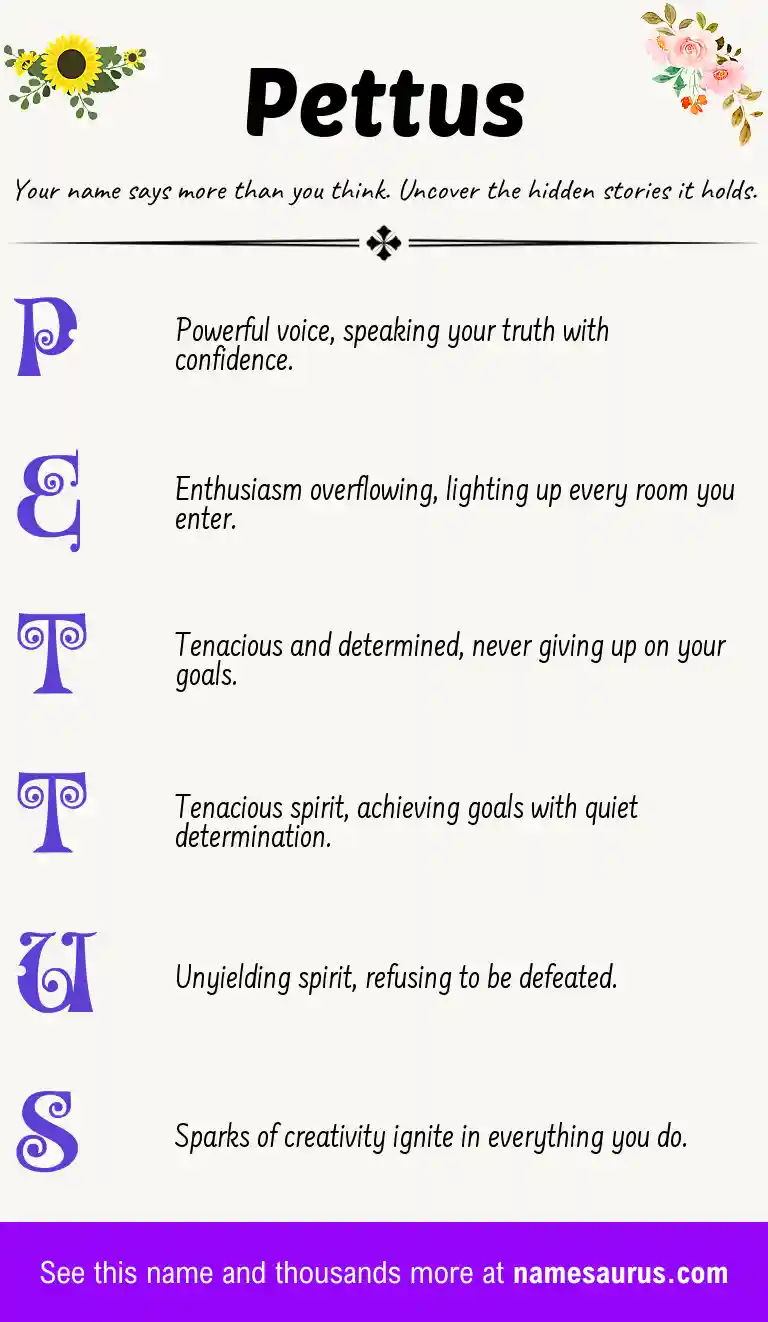 Acrostic poem about Pettus.