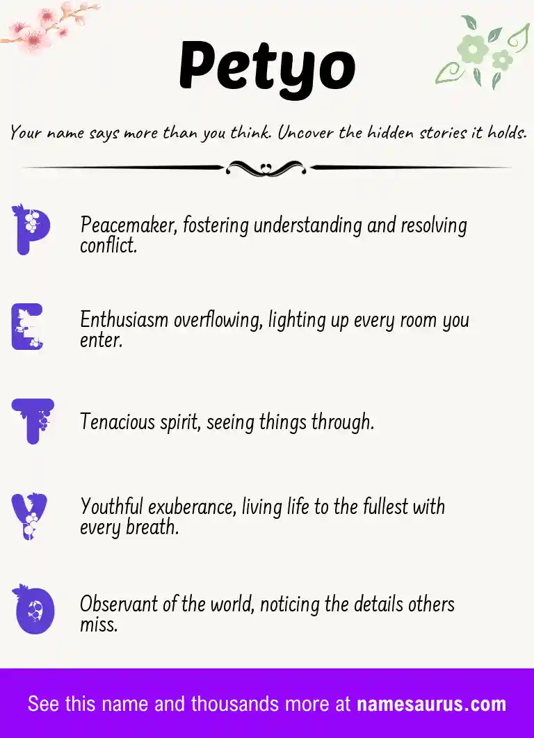 Acrostic poem about Petyo.