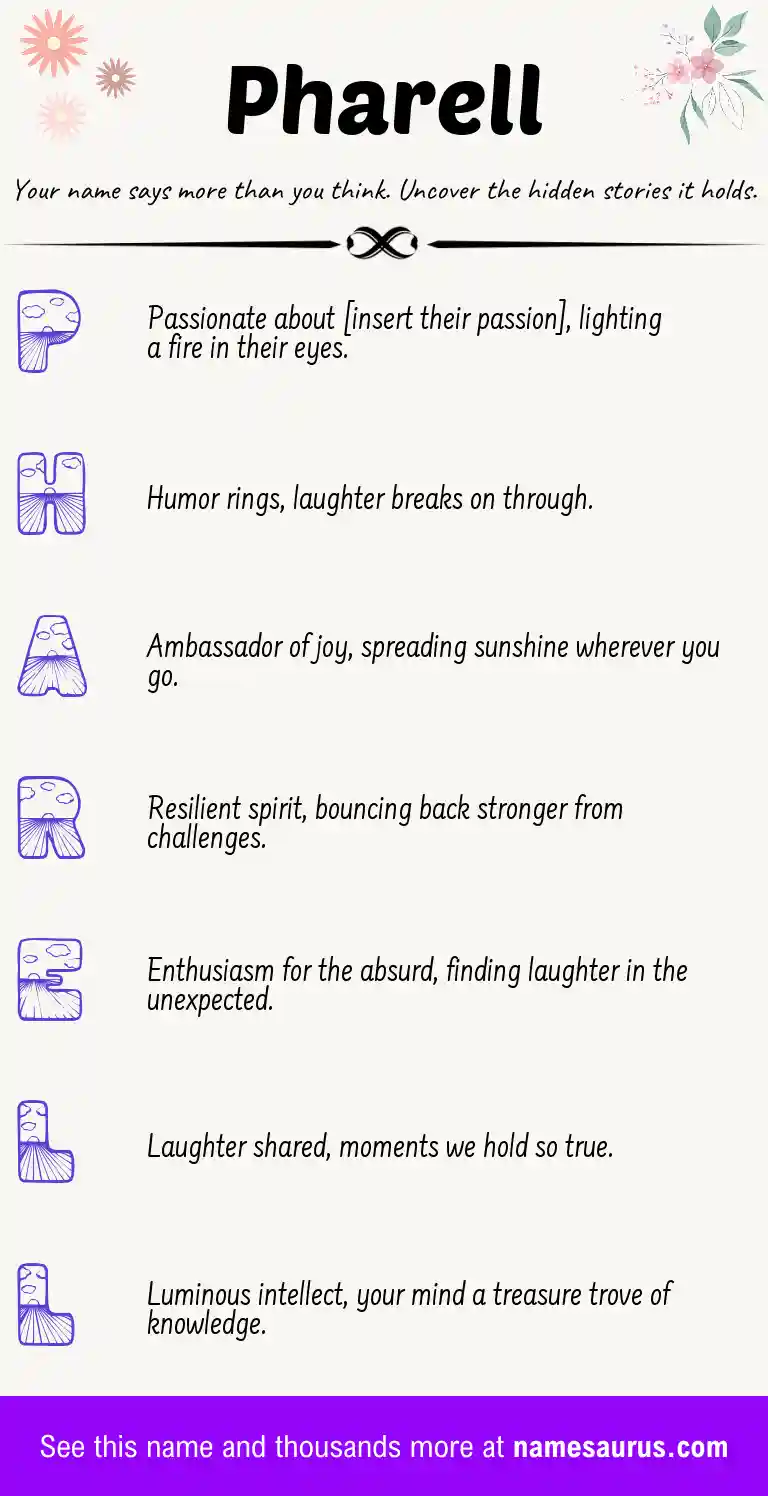 Acrostic poem about Pharell.