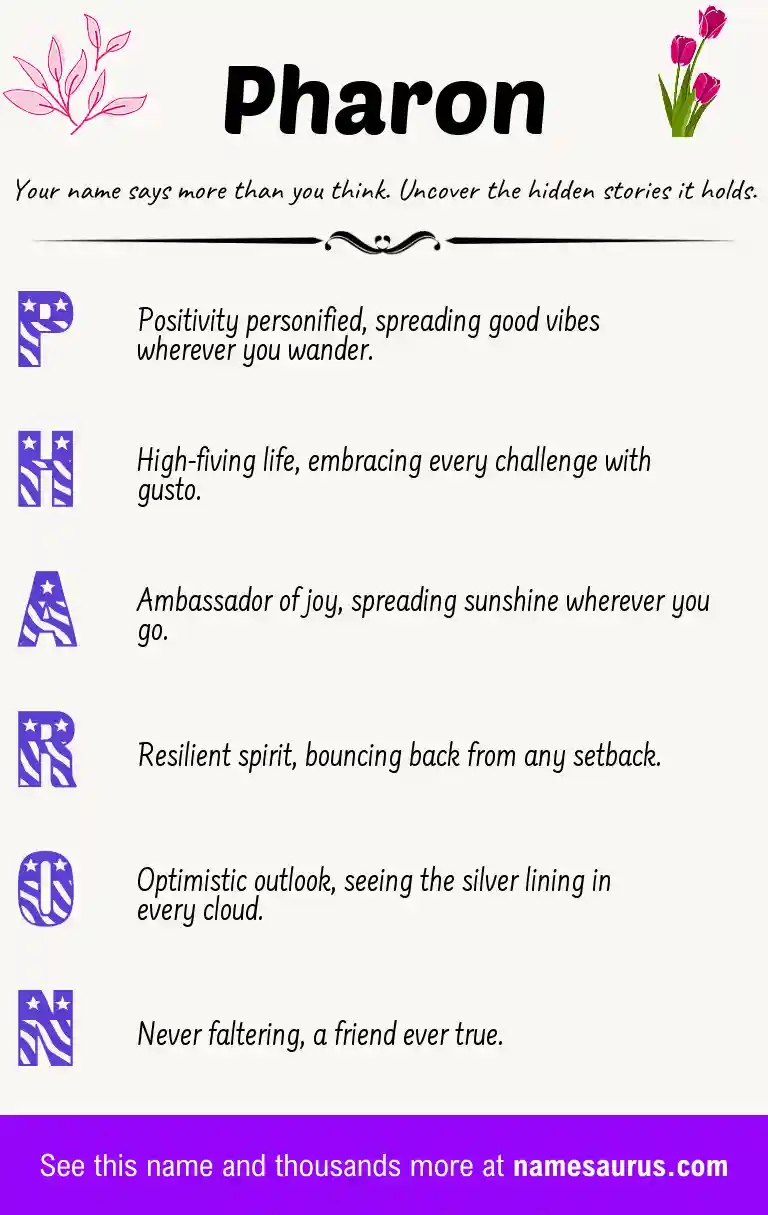 Acrostic poem about Pharon.
