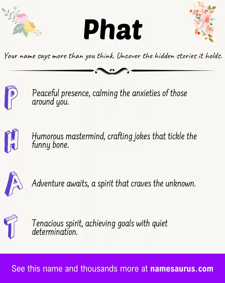 Acrostic poem about Phat.