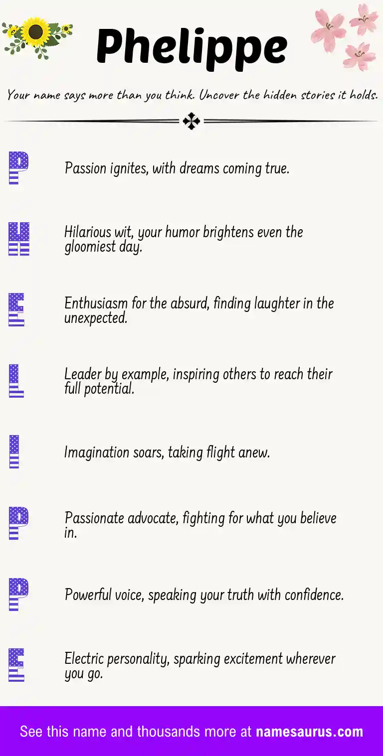 Acrostic poem about Phelippe.