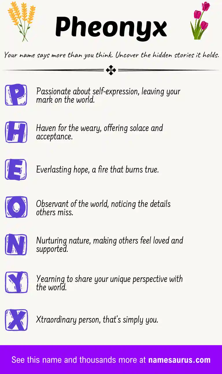 Acrostic poem about Pheonyx.