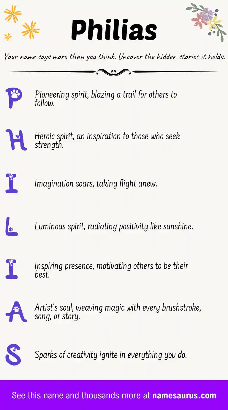 Acrostic poem about Philias.