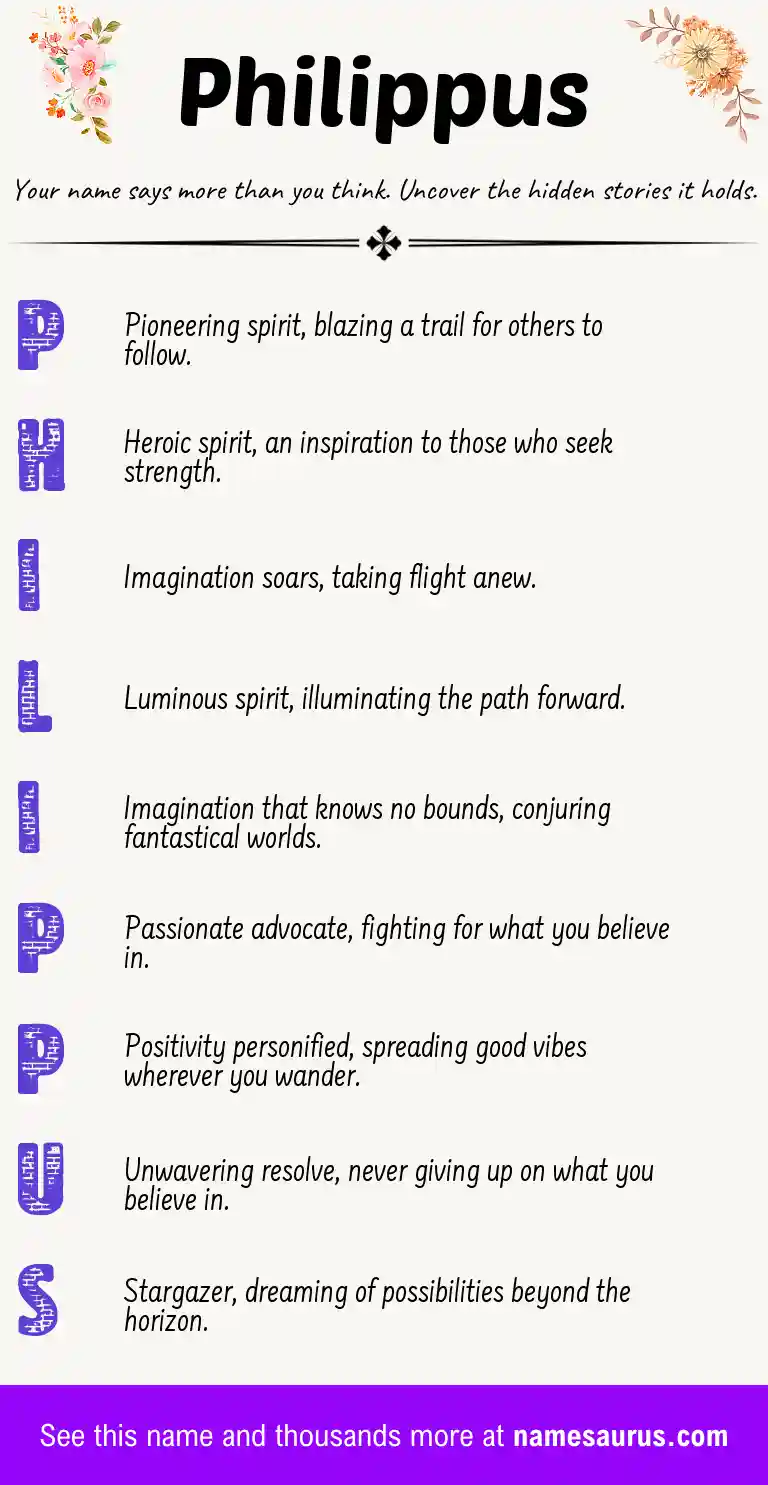 Acrostic poem about Philippus.