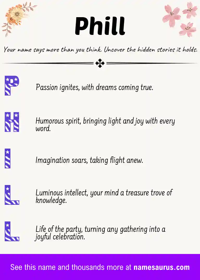 Acrostic poem about Phill.