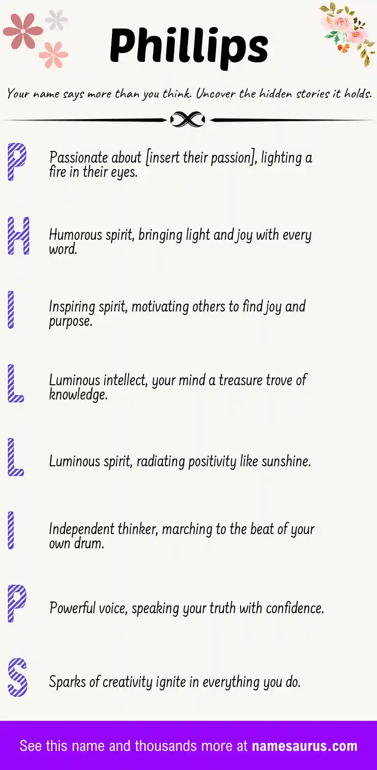 Acrostic poem about Phillips.