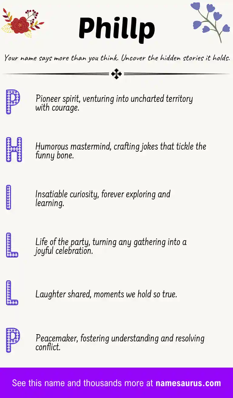 Acrostic poem about Phillp.