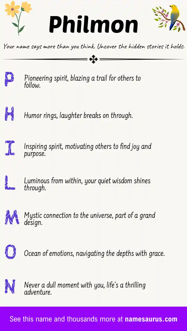 Acrostic poem about Philmon.