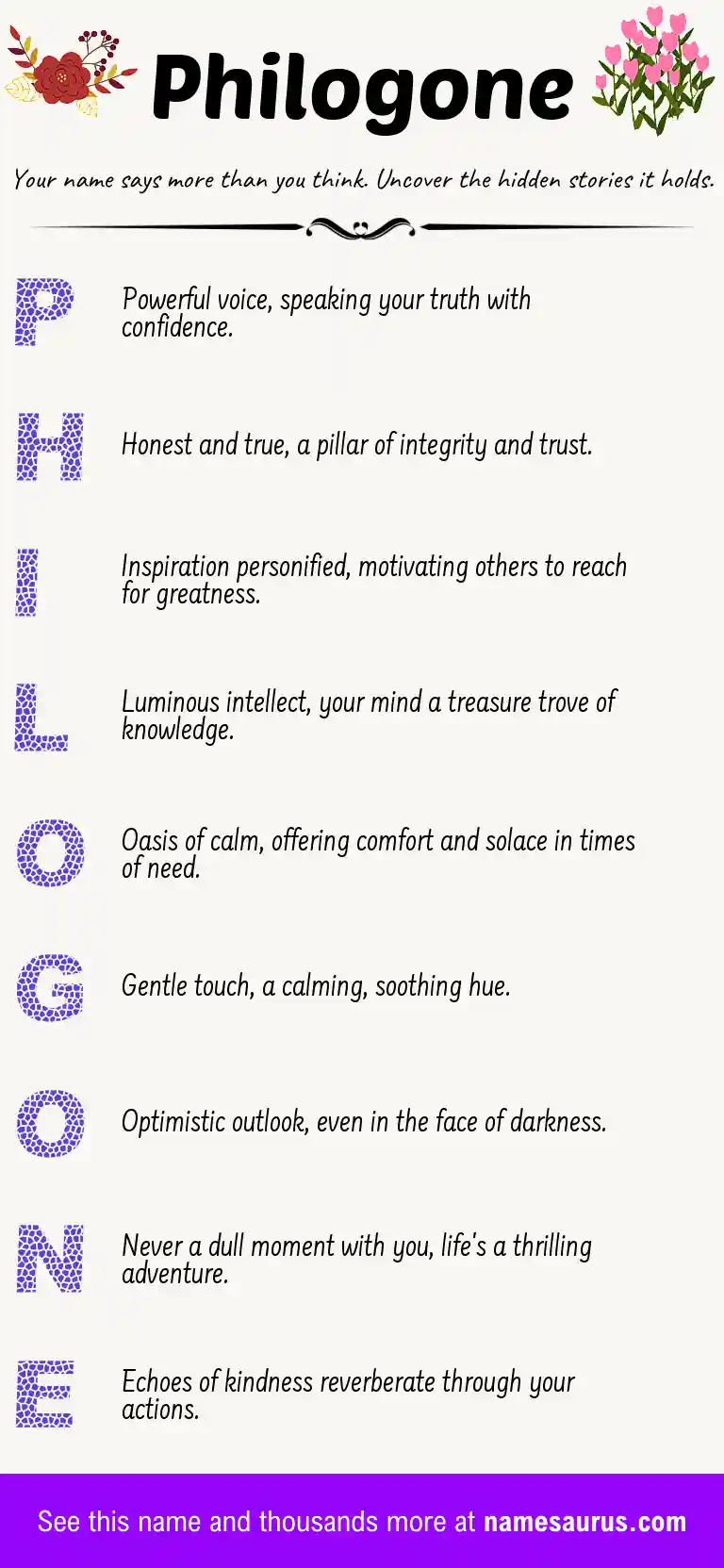 Acrostic poem about Philogone.