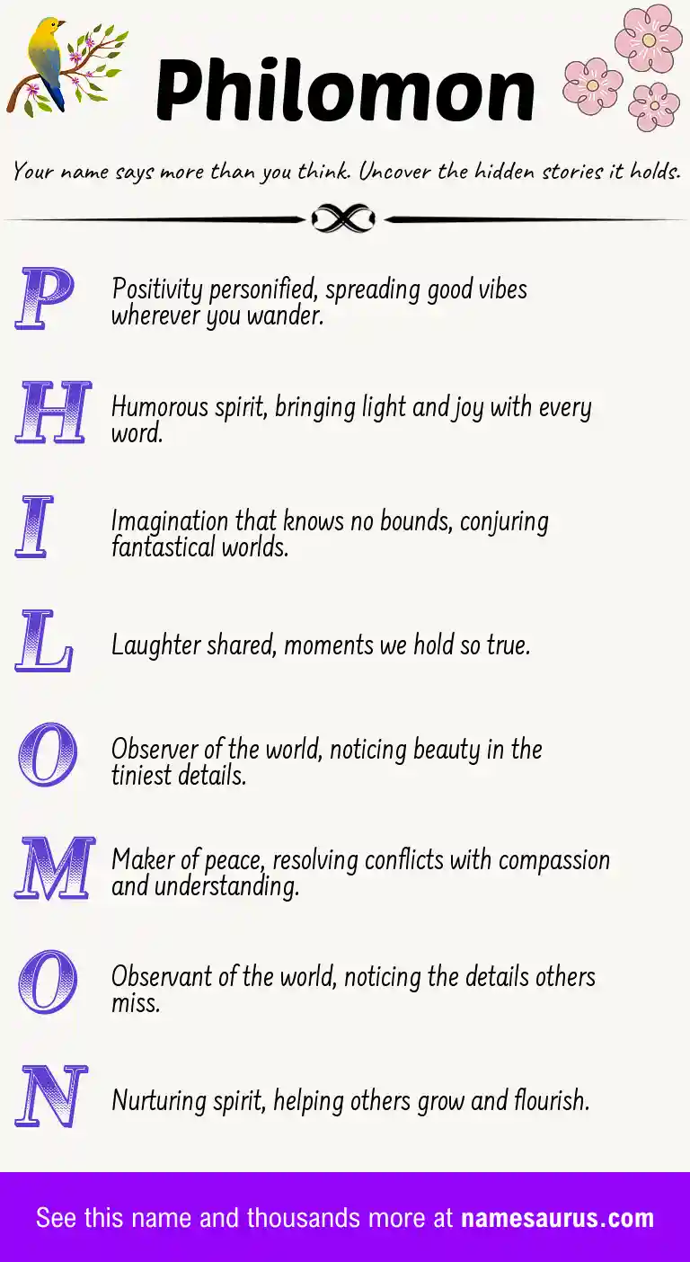 Acrostic poem about Philomon.