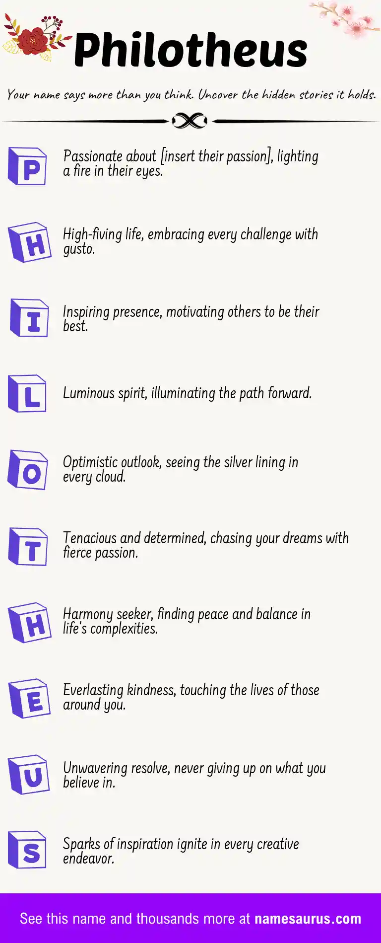 Acrostic poem about Philotheus.