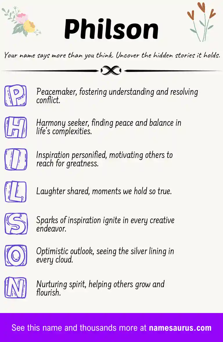 Acrostic poem about Philson.