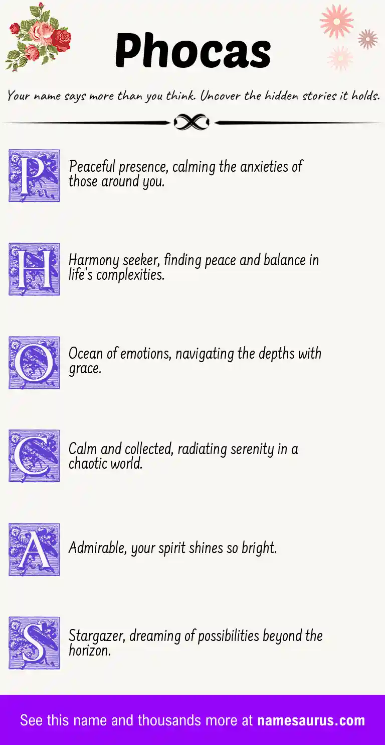 Acrostic poem about Phocas.