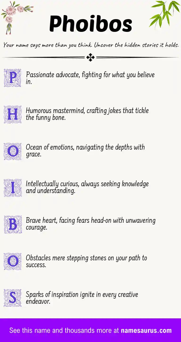 Acrostic poem about Phoibos.