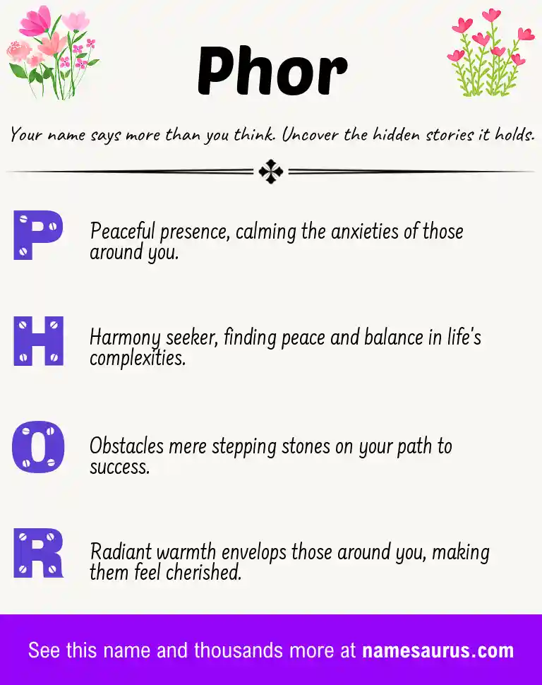 Acrostic poem about Phor.