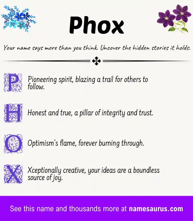 Acrostic poem about Phox.