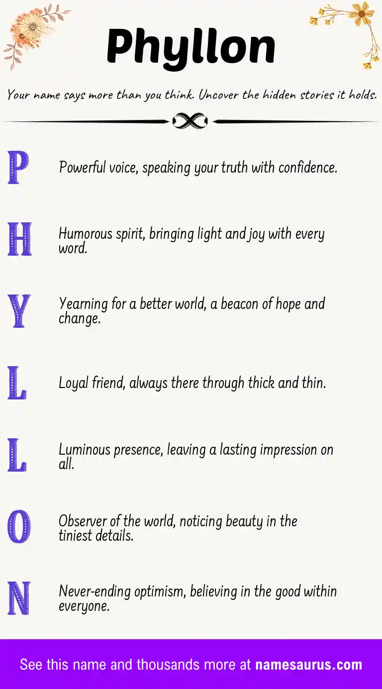 Acrostic poem about Phyllon.