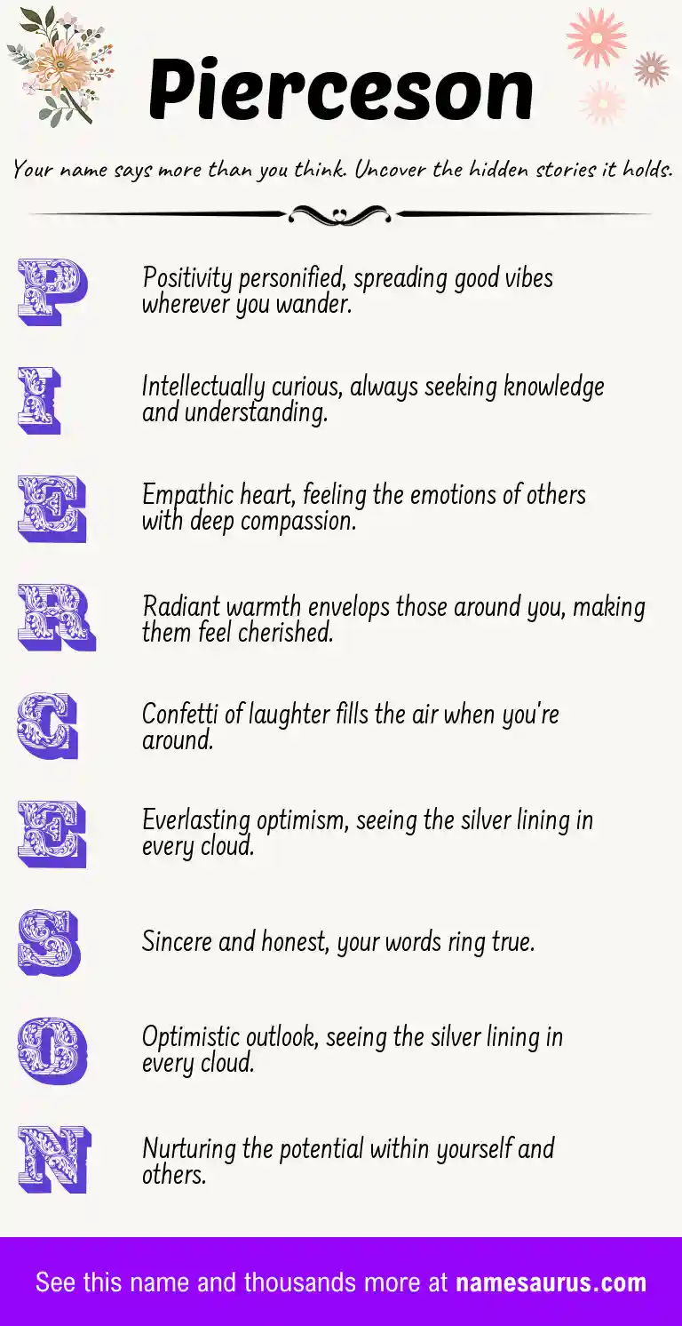 Acrostic poem about Pierceson.
