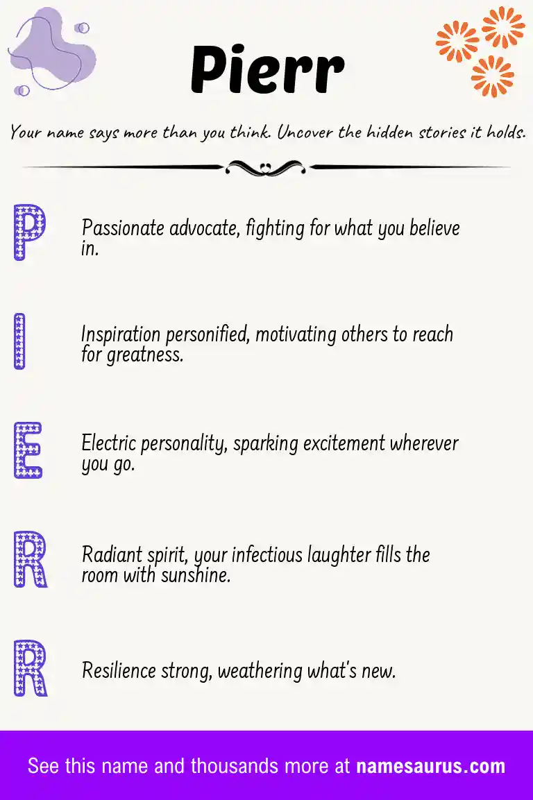 Acrostic poem about Pierr.