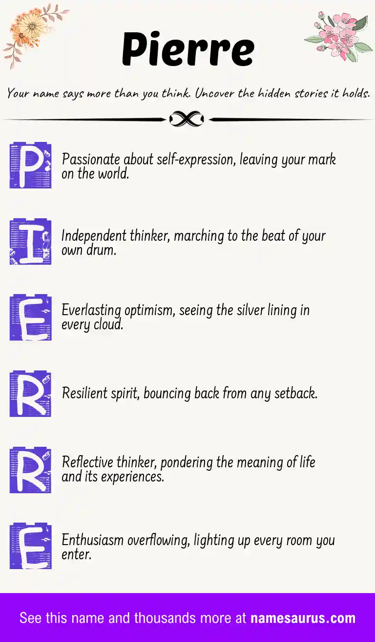 Acrostic poem about Pierre.