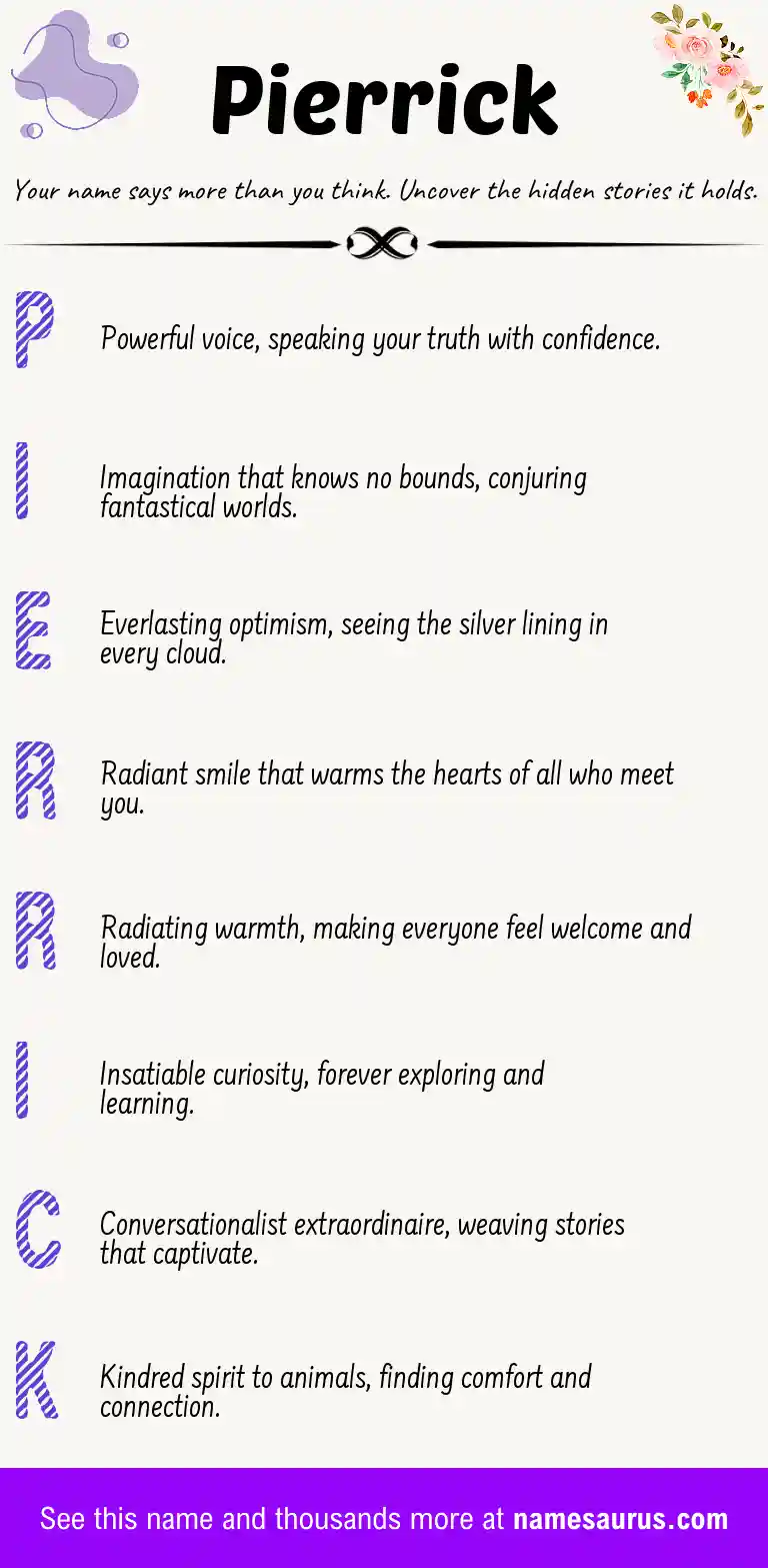 Acrostic poem about Pierrick.