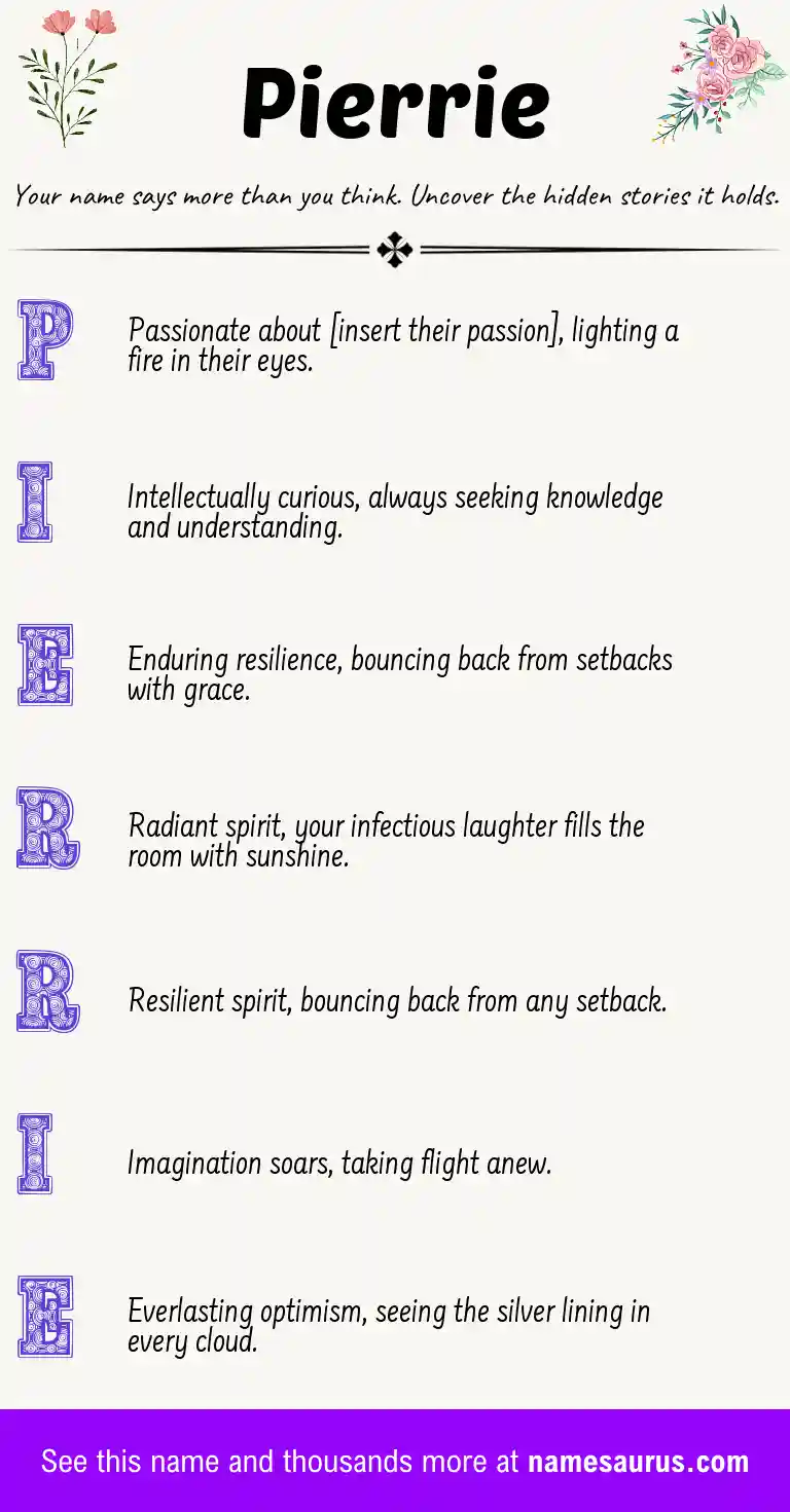 Acrostic poem about Pierrie.