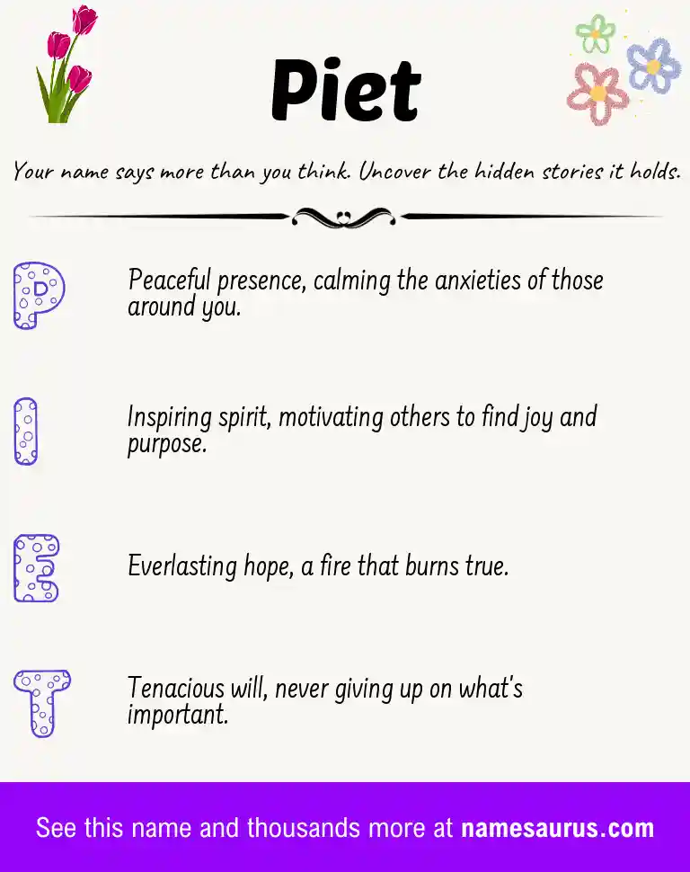 Acrostic poem about Piet.