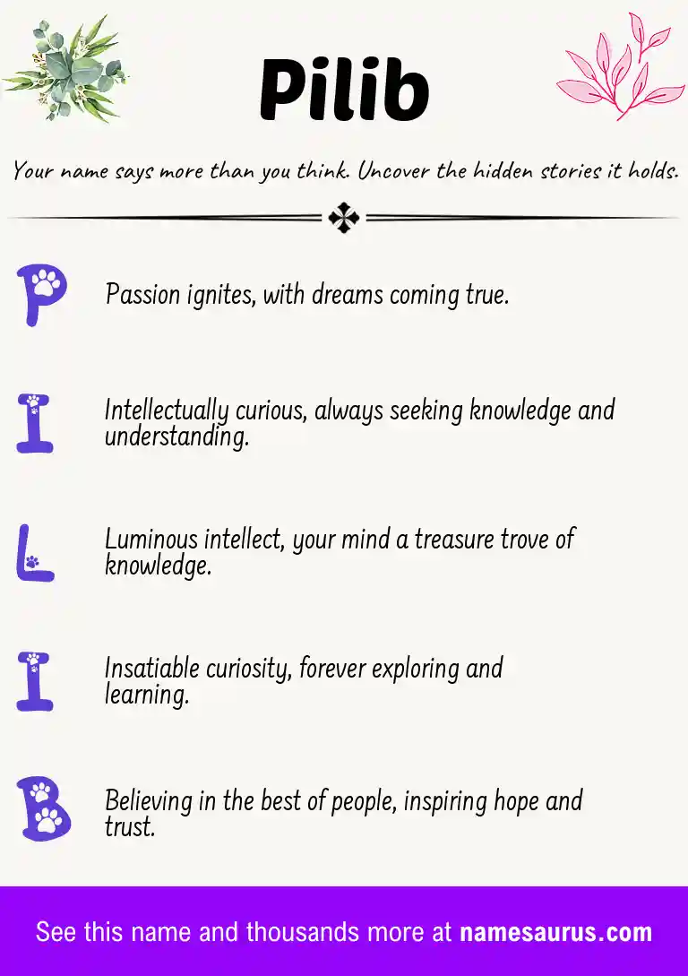 Acrostic poem about Pilib.