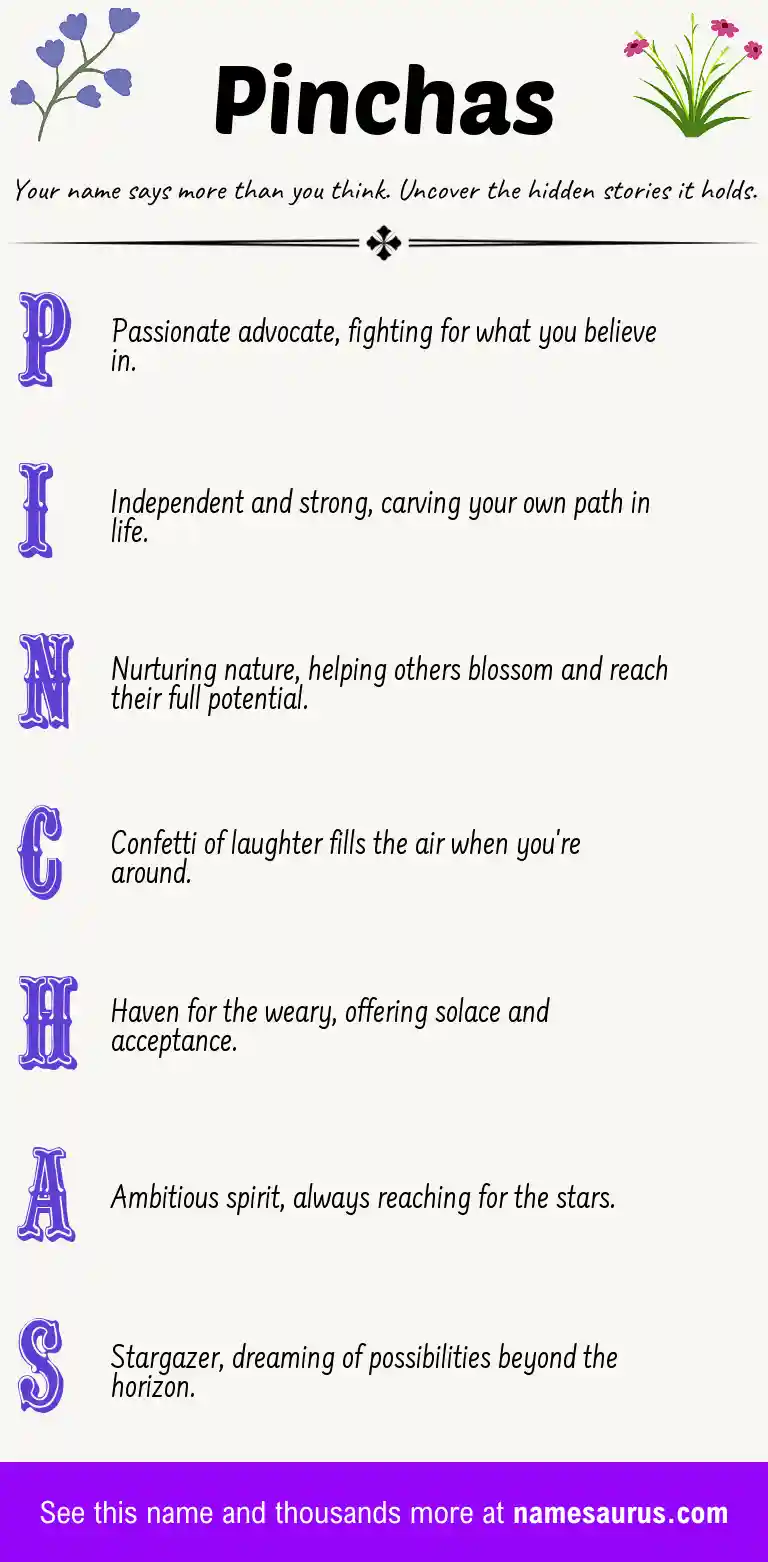Acrostic poem about Pinchas.