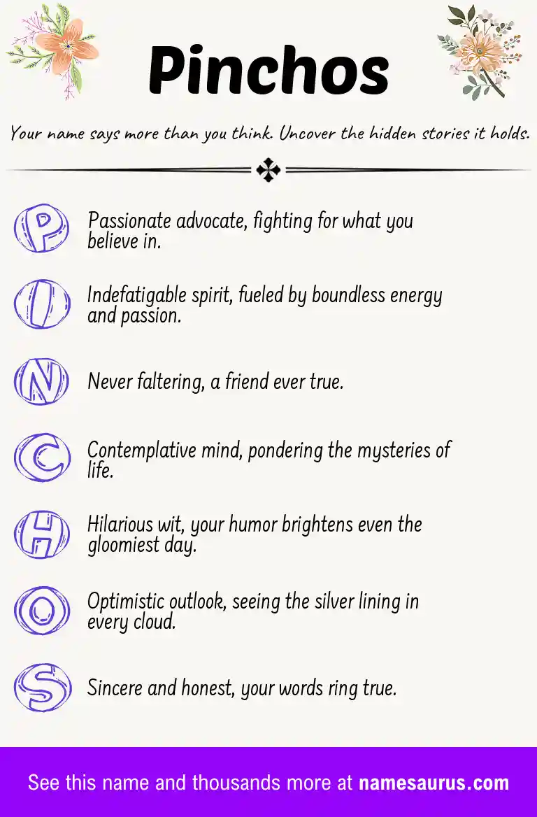Acrostic poem about Pinchos.