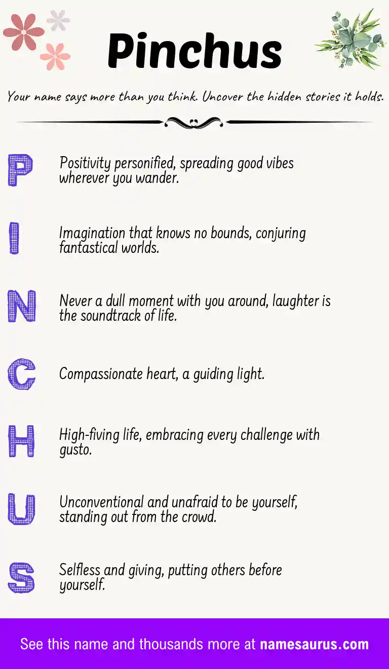 Acrostic poem about Pinchus.