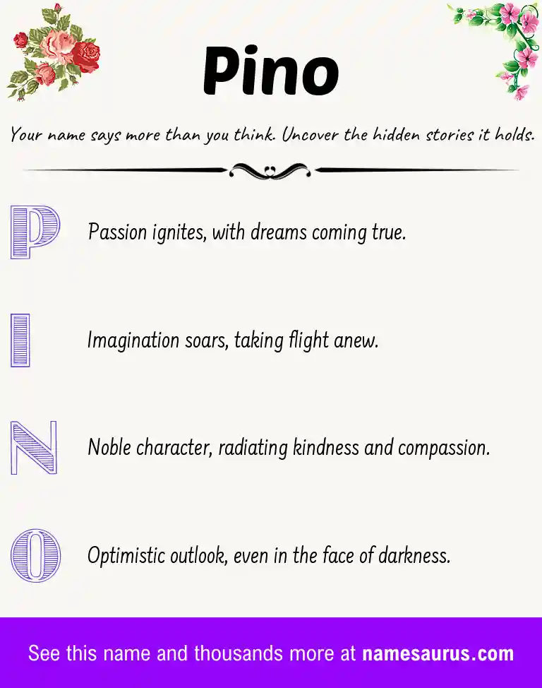 Acrostic poem about Pino.