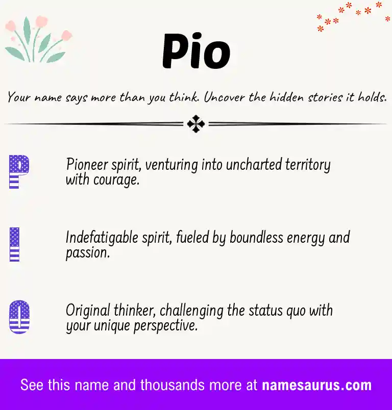 Acrostic poem about Pio.