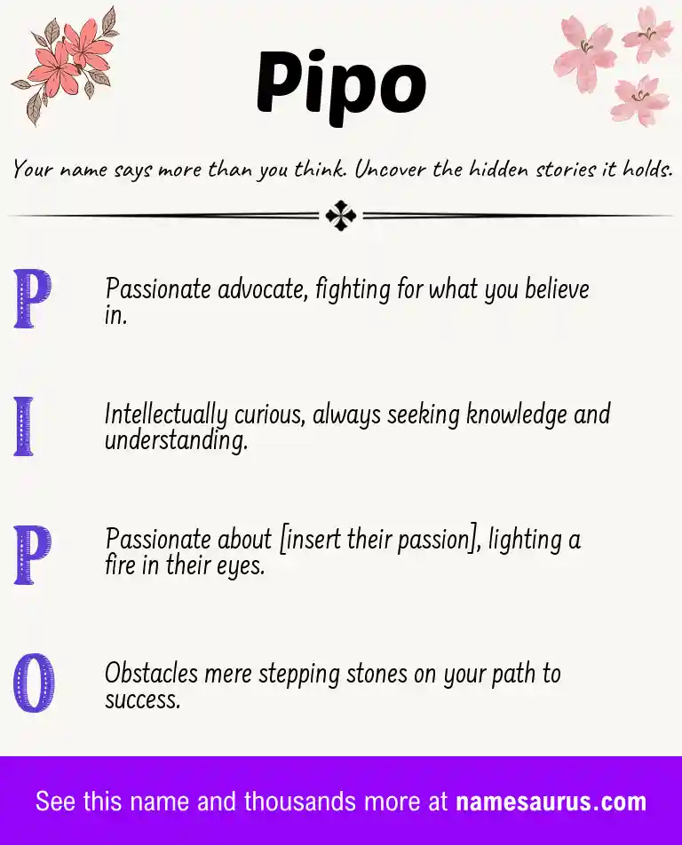 Acrostic poem about Pipo.