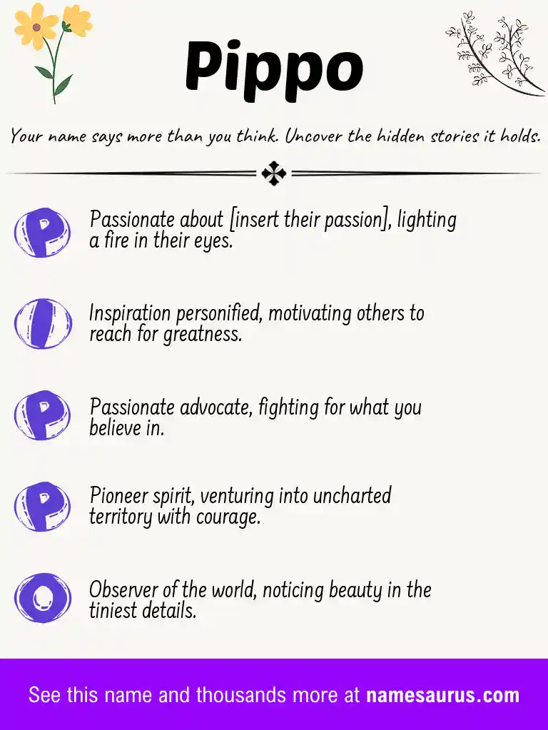 Acrostic poem about Pippo.
