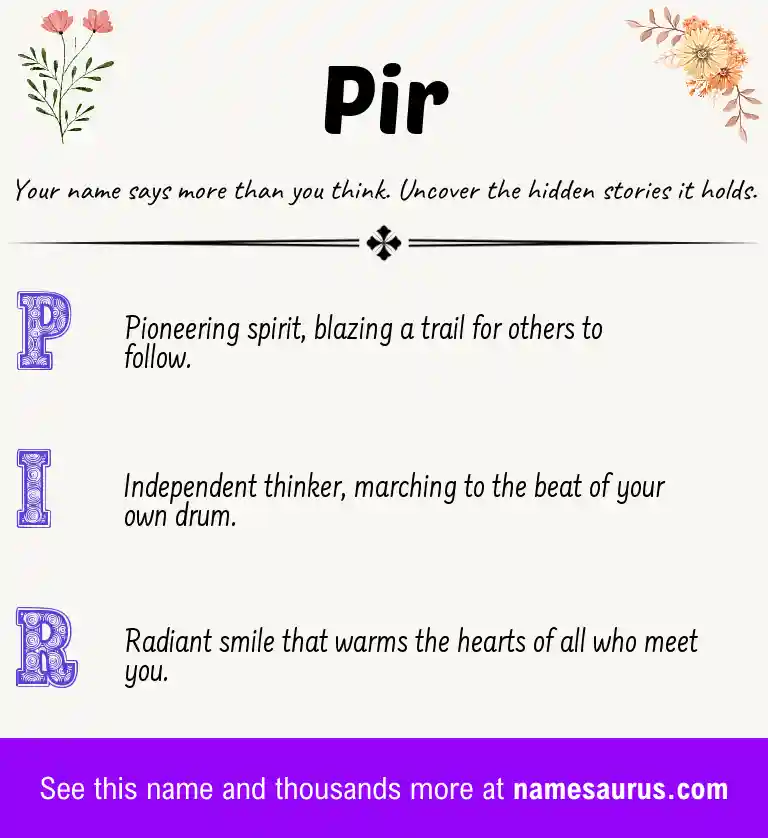 Acrostic poem about Pir.
